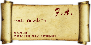 Fodi Arzén névjegykártya